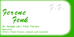 ferenc fenk business card